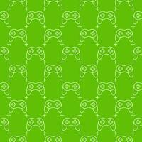 Gamepad for PC vector Wireless Game Controller green seamless pattern in thin line style