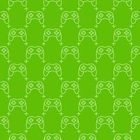 Gamepad for PC vector Wireless Game Controller green seamless pattern in thin line style