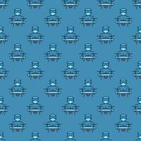 FPV Drone with Man vector concept blue creative seamless pattern