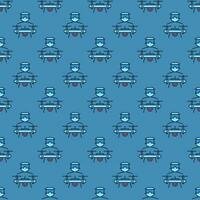 FPV Drone with Man vector concept blue creative seamless pattern