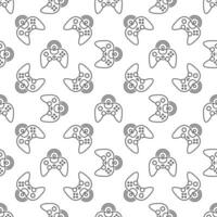 Game Controller vector Wireless Gamepad seamless pattern in outline style