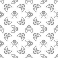 Game Controller vector Wireless Gamepad seamless pattern in outline style