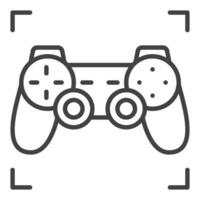 gamepad vector videojuegos controlador icono o firmar en Delgado línea estilo