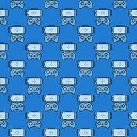 Mobilephone Game Controller vector Phone Gamepad colored seamless pattern