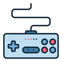 Videogame Controller vector Retro Controlling Wired Device colored icon or design element