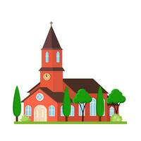 icon church. For web design and application interface, for religion architecture design. Vector illustration flat style