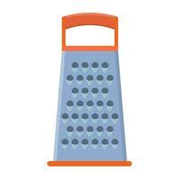 Kitchen metallic tetrahedral grater isolated on a white background. grater icon for websites, UI, UX, print templates, presentation, web and mobile phone apps. Vector illustration in flat style.
