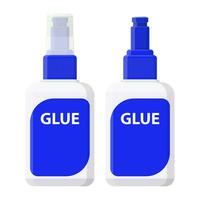 Plastic glue, with open lid and closed. vector