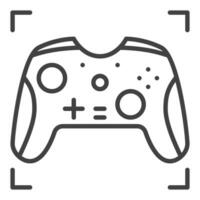 consola gamepad vector jugador dispositivo icono o símbolo en Delgado línea estilo