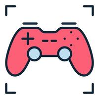 Red Video Game Controller vector Wireless Gamepad colored icon or sign