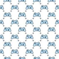 Controller or Gamepad vector colored seamless pattern