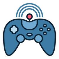 Wireless Videogame Controller vector Gamepad colored icon or sign
