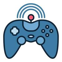 Wireless Videogame Controller vector Gamepad colored icon or sign