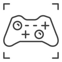 gamepad o controlador vector icono o firmar en Delgado línea estilo