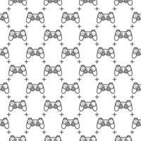 Gamepad vector Videogames Controller seamless pattern in thin line style