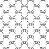 Gamepad vector Videogames Controller seamless pattern in thin line style