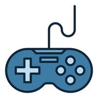 Wired Videogame Controller vector Gaming Device colored icon or design element