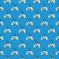 Computer Gamepad vector Gamer Controlling Device blue modern seamless pattern