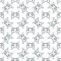 Console Videogame Controller vector Wireless Joypad linear seamless pattern