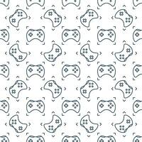 Console Videogame Controller vector Wireless Joypad linear seamless pattern