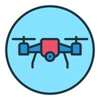 Quadrotor inside Circle vector Drone concept colored round icon