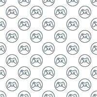 Gamepad in Circle vector Gaming Device seamless pattern in thin line style