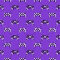 Computer Video Game Controller vector Game Pad purple modern seamless pattern