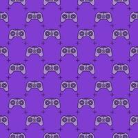 Computer Video Game Controller vector Game Pad purple modern seamless pattern