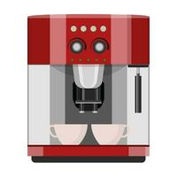 coffee machine with cups. Office coffee machine isolated on white background. Vector illustration in flat style.