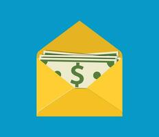 Envelope with money. vector