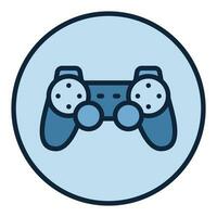 Circle with Videogame Controller vector Joypad colored icon or logo element