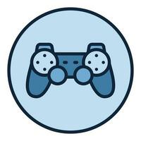 Circle with Videogame Controller vector Joypad colored icon or logo element