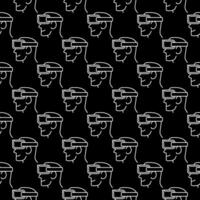 FPV Drone Goggles vector concept line dark seamless pattern