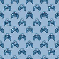 Wireless Videogame Controller vector Gamepad colored seamless pattern