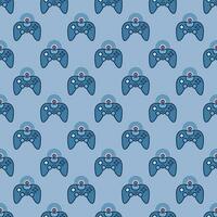 Wireless Videogame Controller vector Gamepad colored seamless pattern