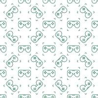 Video Game Controller vector Gaming Device for Games Lover outline seamless pattern