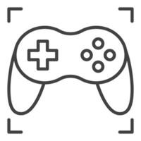 gamepad para ordenador personal vector inalámbrico juego controlador icono o firmar en Delgado línea estilo