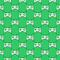 Videogame Controller vector Wireless Console Joypad green seamless pattern