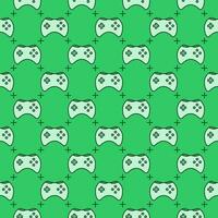 Videogame Controller vector Wireless Console Joypad green seamless pattern