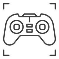 Videogame Controller for Computer vector Game Pad linear icon or symbol