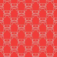 Phone Controller vector Gaming Device with Smartphone red outline seamless pattern
