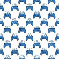 Wireless Game Controller vector Joypad colored seamless pattern