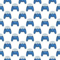 Wireless Game Controller vector Joypad colored seamless pattern