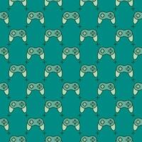 PC Gamepad vector Wireless Game Controller green creative seamless pattern