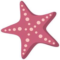 Starfish in flat style isolated on white background. vector