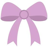 Pink bow drawn in flat style isolated on white background. vector