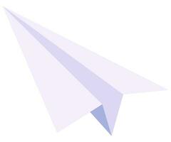 Vector paper plane icon isolated on white background.