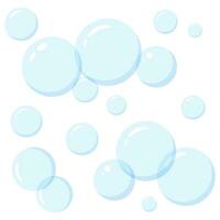 Cute blue bubbles isolated on white background. vector