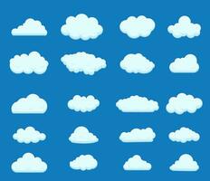 Set of blue sky, clouds. vector