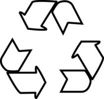 recycle symbol in line style icons with frame. Isolated on cardboard boxes or packaging of goods such as warning signs logotype vector for apps and website